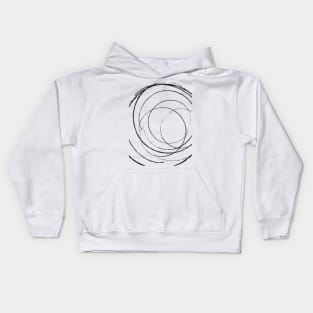 Abstract  Art Black and White Circle Graphic Kids Hoodie